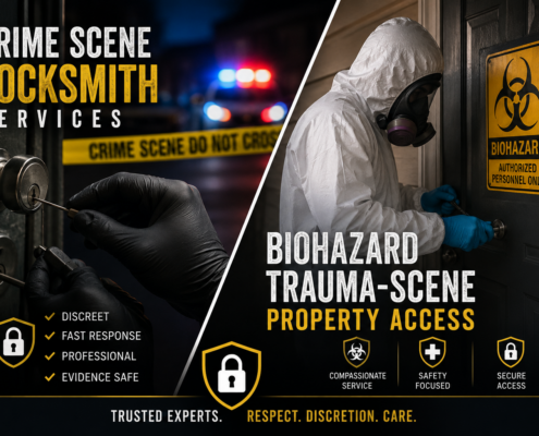 Crime scene locksmith services